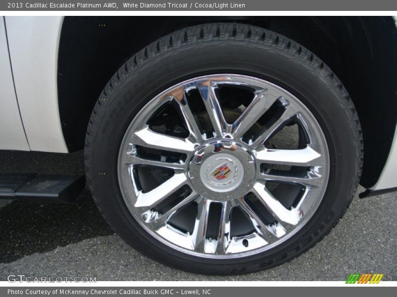 White Diamond Tricoat / Cocoa/Light Linen 2013 Cadillac Escalade Platinum AWD