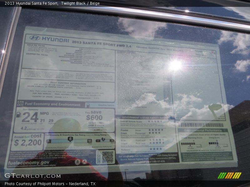 Twilight Black / Beige 2013 Hyundai Santa Fe Sport