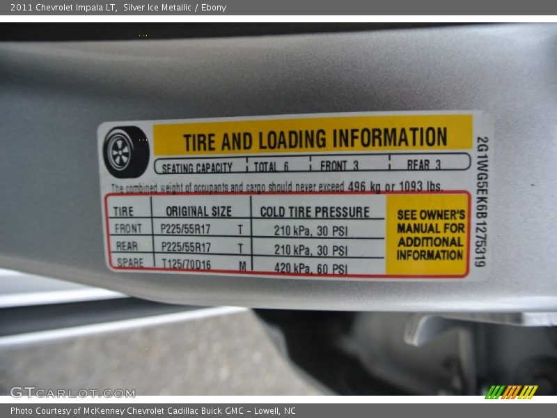 Silver Ice Metallic / Ebony 2011 Chevrolet Impala LT