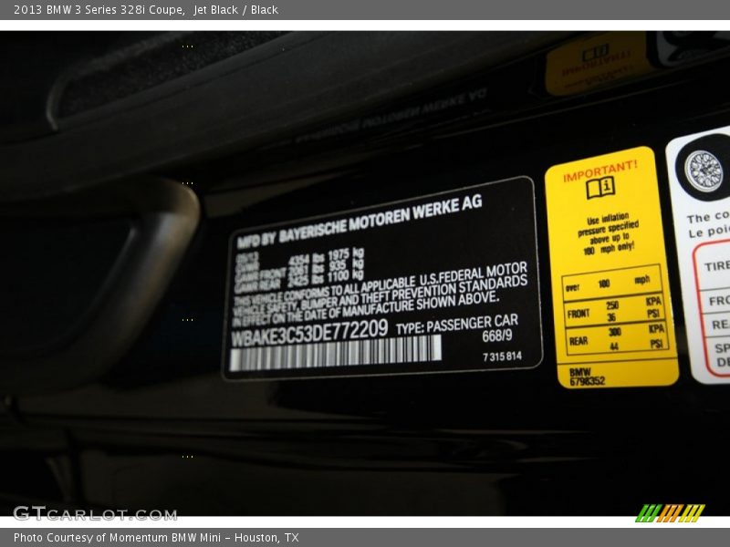 Jet Black / Black 2013 BMW 3 Series 328i Coupe