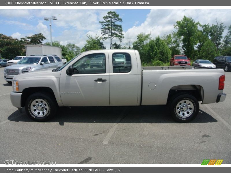 Silver Birch Metallic / Dark Titanium 2008 Chevrolet Silverado 1500 LS Extended Cab