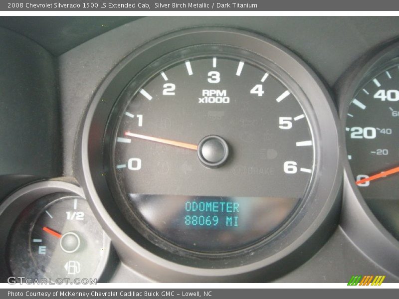 Silver Birch Metallic / Dark Titanium 2008 Chevrolet Silverado 1500 LS Extended Cab