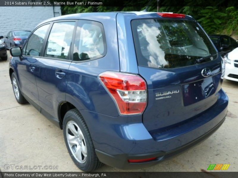 Marine Blue Pearl / Platinum 2014 Subaru Forester 2.5i