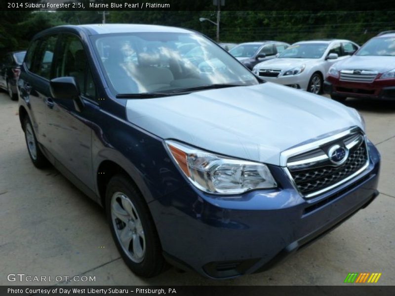 Marine Blue Pearl / Platinum 2014 Subaru Forester 2.5i