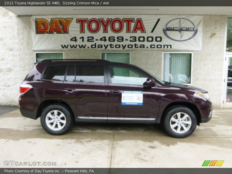 Sizzling Crimson Mica / Ash 2013 Toyota Highlander SE 4WD