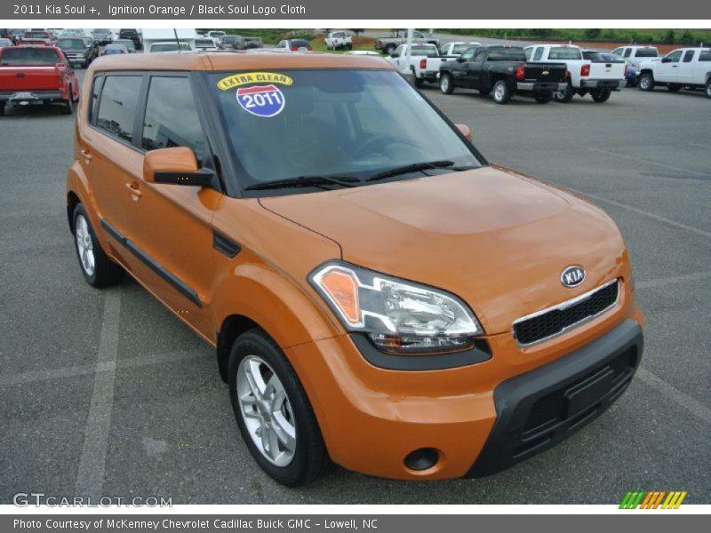 Ignition Orange / Black Soul Logo Cloth 2011 Kia Soul +