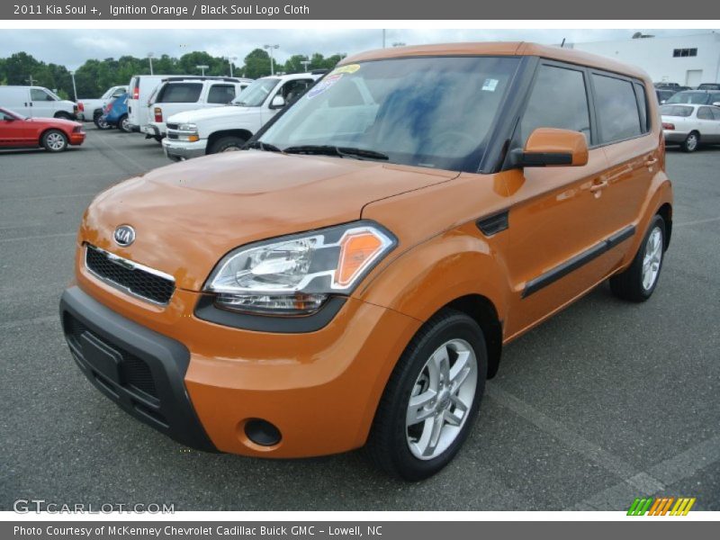 Ignition Orange / Black Soul Logo Cloth 2011 Kia Soul +