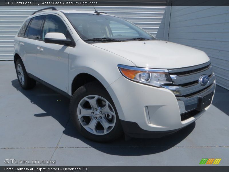 White Suede / Medium Light Stone 2013 Ford Edge SEL