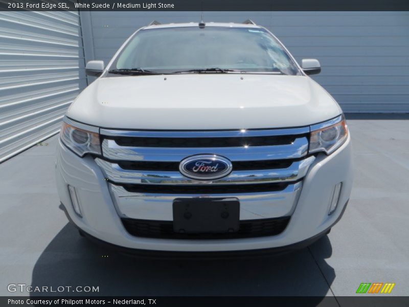 White Suede / Medium Light Stone 2013 Ford Edge SEL