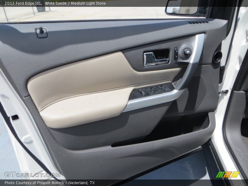 White Suede / Medium Light Stone 2013 Ford Edge SEL
