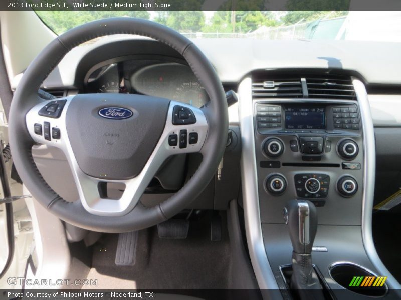 White Suede / Medium Light Stone 2013 Ford Edge SEL