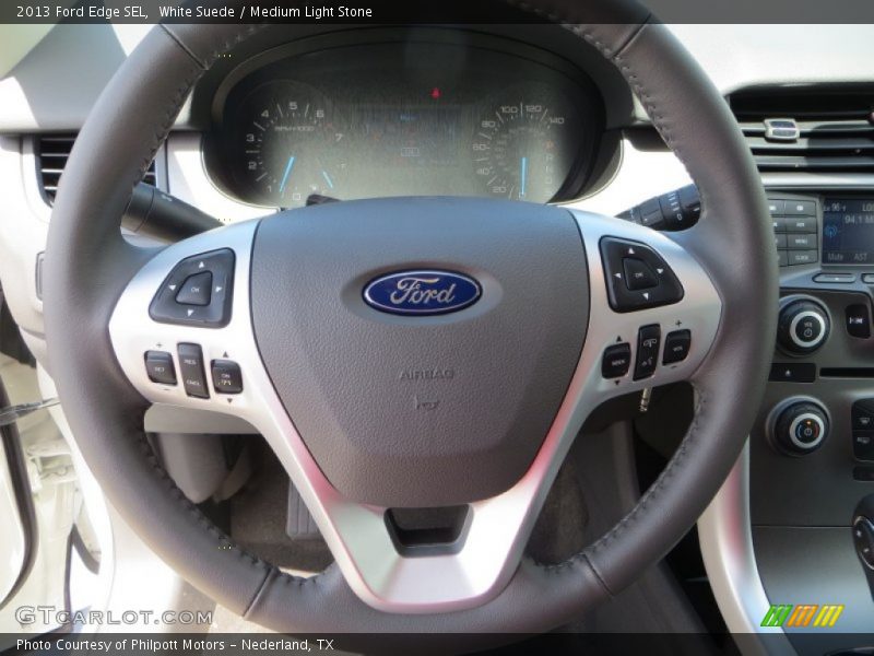 White Suede / Medium Light Stone 2013 Ford Edge SEL