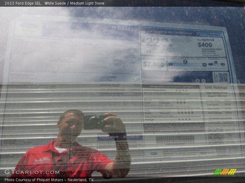 White Suede / Medium Light Stone 2013 Ford Edge SEL