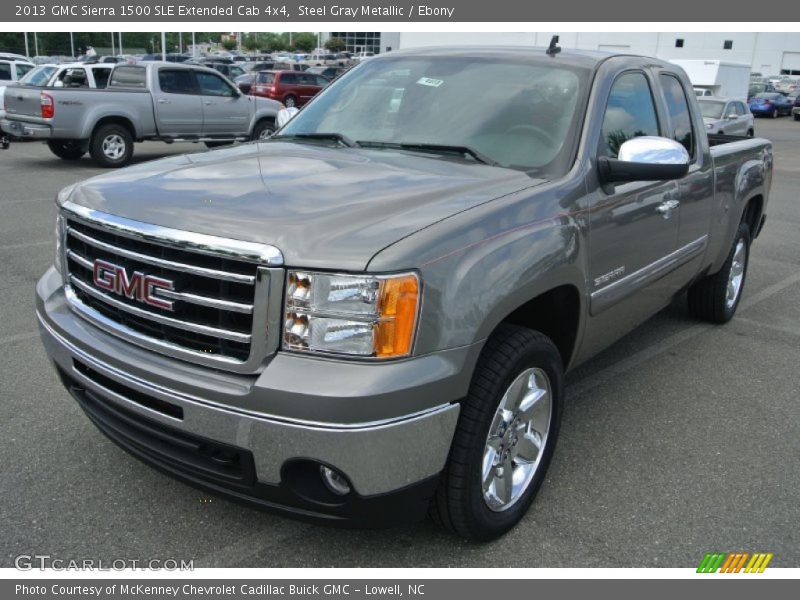 Steel Gray Metallic / Ebony 2013 GMC Sierra 1500 SLE Extended Cab 4x4