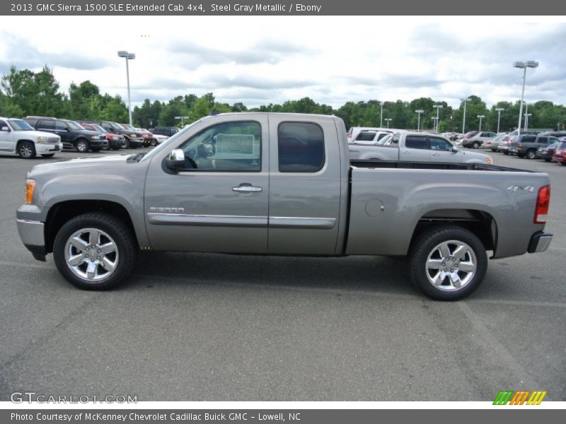 Steel Gray Metallic / Ebony 2013 GMC Sierra 1500 SLE Extended Cab 4x4