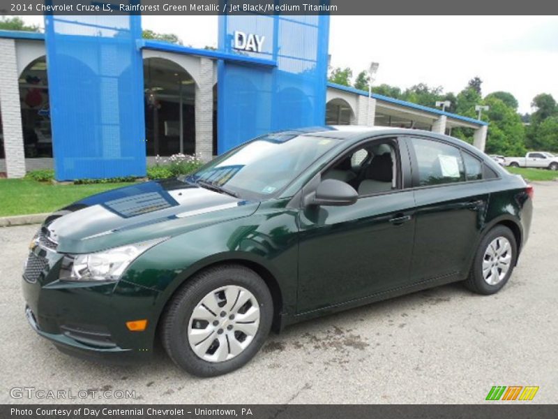 Rainforest Green Metallic / Jet Black/Medium Titanium 2014 Chevrolet Cruze LS