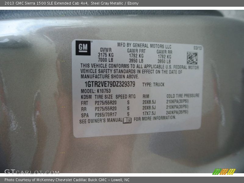 Steel Gray Metallic / Ebony 2013 GMC Sierra 1500 SLE Extended Cab 4x4