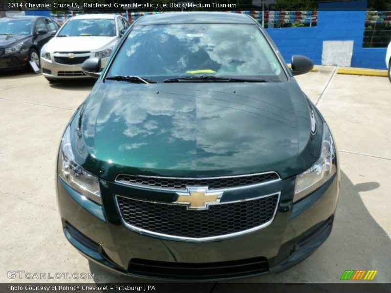 Rainforest Green Metallic / Jet Black/Medium Titanium 2014 Chevrolet Cruze LS