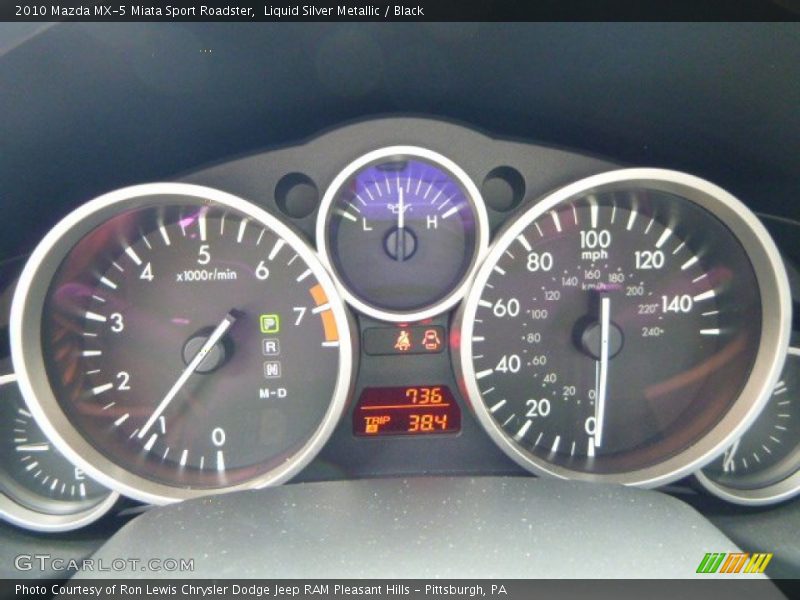 Liquid Silver Metallic / Black 2010 Mazda MX-5 Miata Sport Roadster