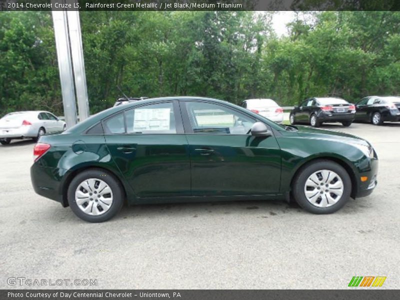 Rainforest Green Metallic / Jet Black/Medium Titanium 2014 Chevrolet Cruze LS