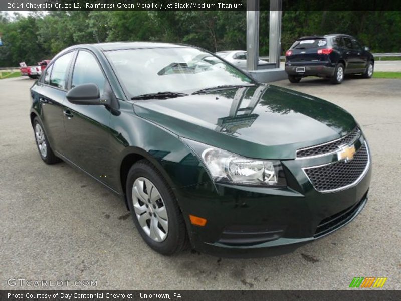 Rainforest Green Metallic / Jet Black/Medium Titanium 2014 Chevrolet Cruze LS