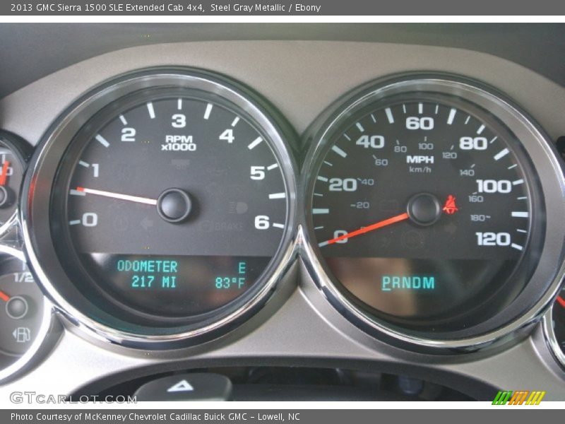 Steel Gray Metallic / Ebony 2013 GMC Sierra 1500 SLE Extended Cab 4x4