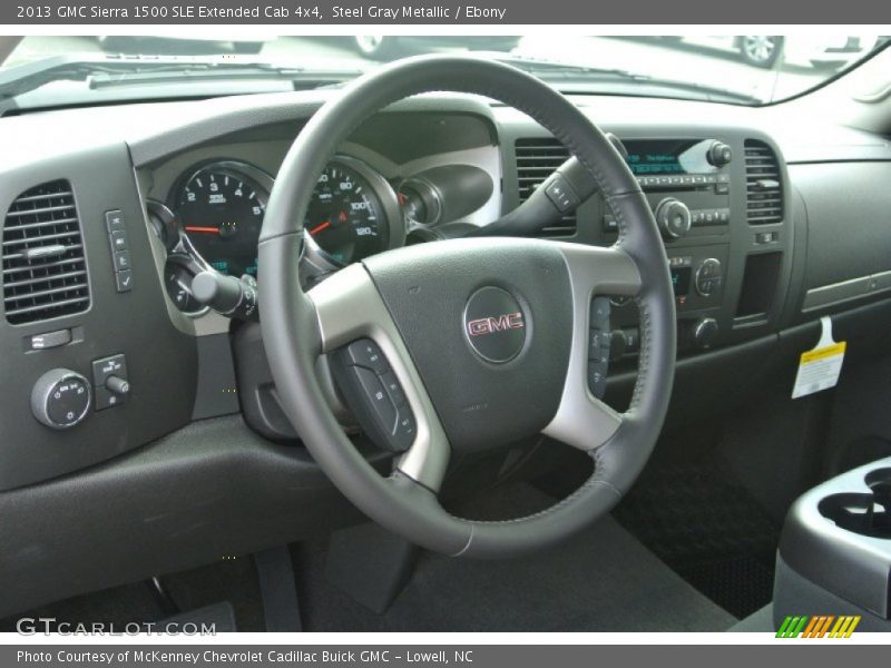 Steel Gray Metallic / Ebony 2013 GMC Sierra 1500 SLE Extended Cab 4x4