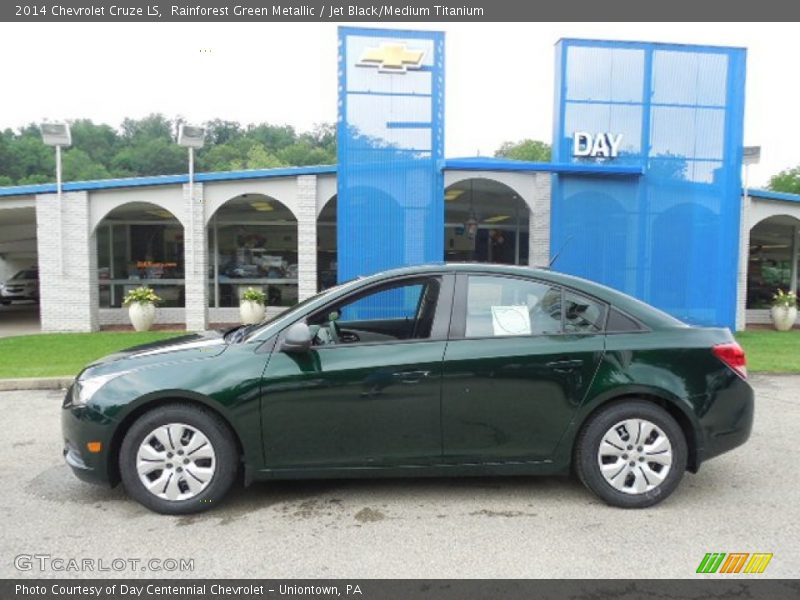 Rainforest Green Metallic / Jet Black/Medium Titanium 2014 Chevrolet Cruze LS