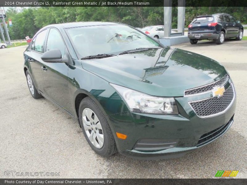 Rainforest Green Metallic / Jet Black/Medium Titanium 2014 Chevrolet Cruze LS