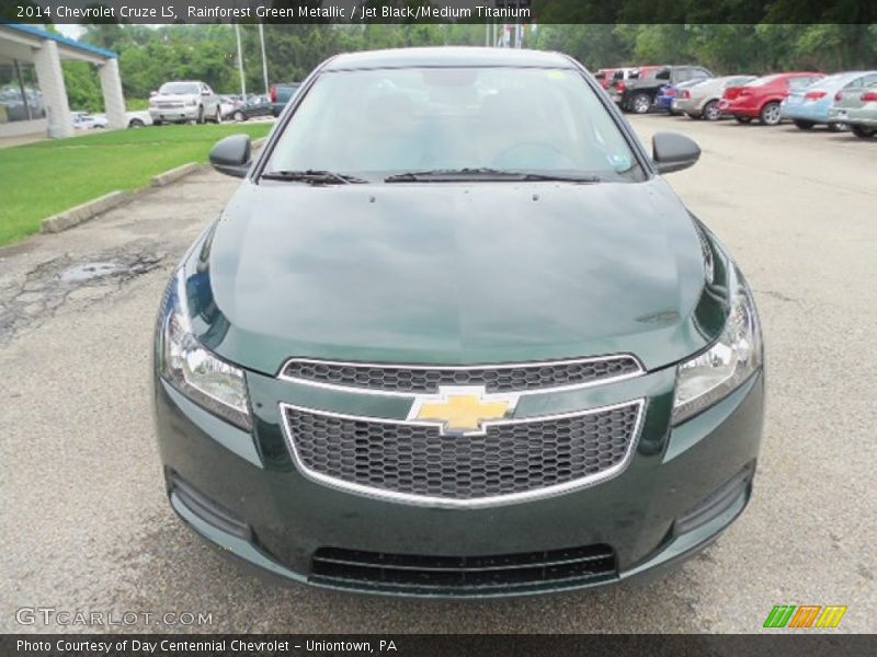 Rainforest Green Metallic / Jet Black/Medium Titanium 2014 Chevrolet Cruze LS