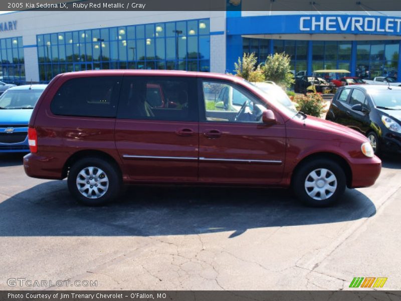 Ruby Red Metallic / Gray 2005 Kia Sedona LX