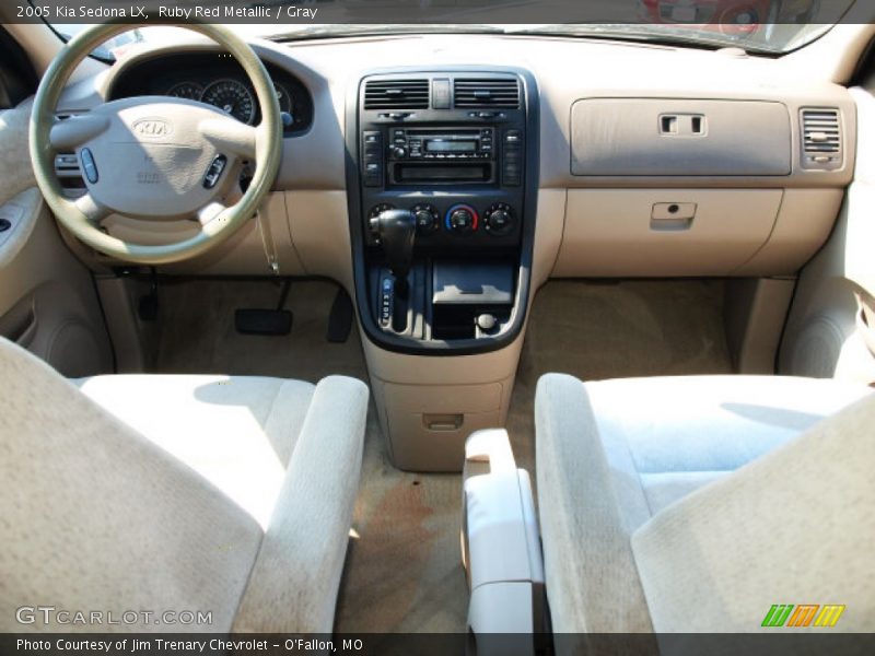Ruby Red Metallic / Gray 2005 Kia Sedona LX