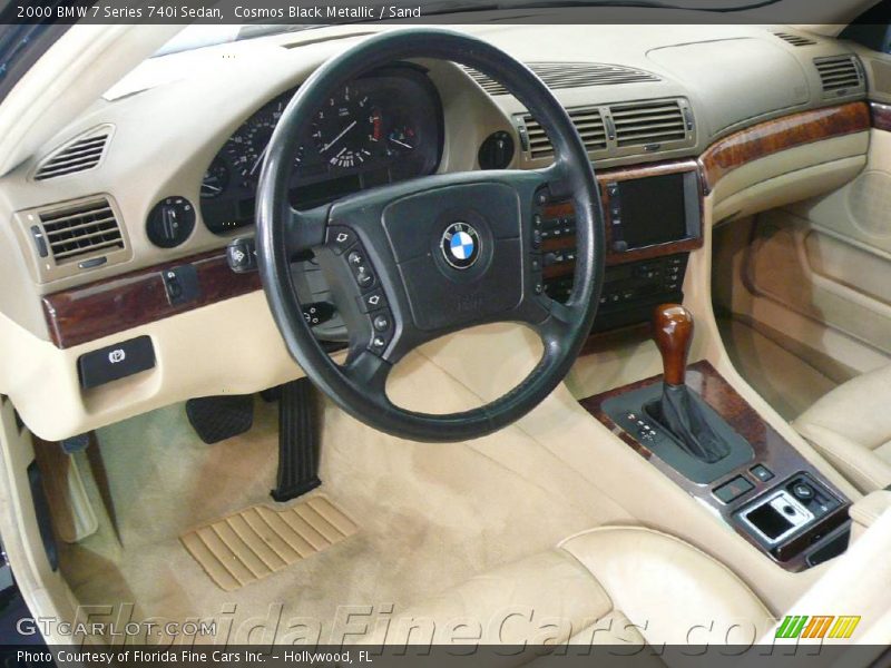 Cosmos Black Metallic / Sand 2000 BMW 7 Series 740i Sedan