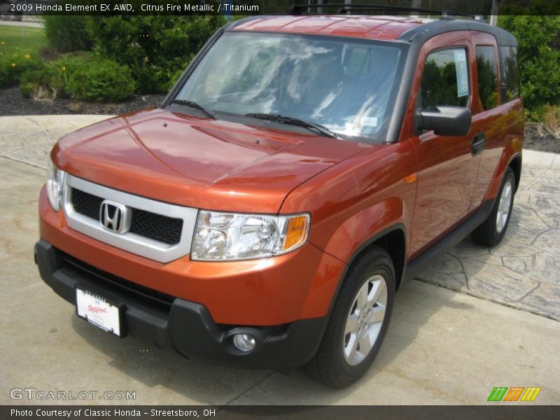 Citrus Fire Metallic / Titanium 2009 Honda Element EX AWD