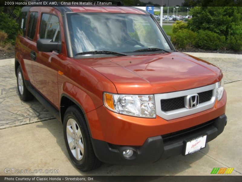 Citrus Fire Metallic / Titanium 2009 Honda Element EX AWD
