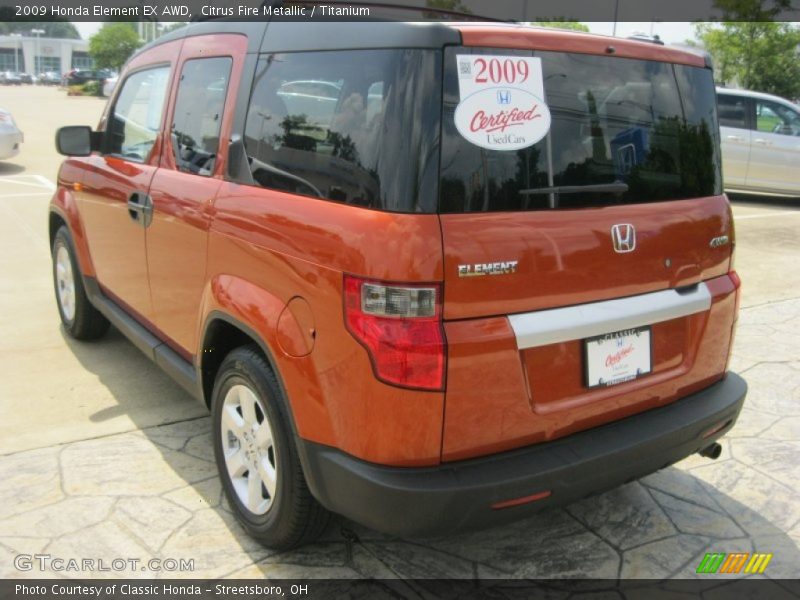 Citrus Fire Metallic / Titanium 2009 Honda Element EX AWD