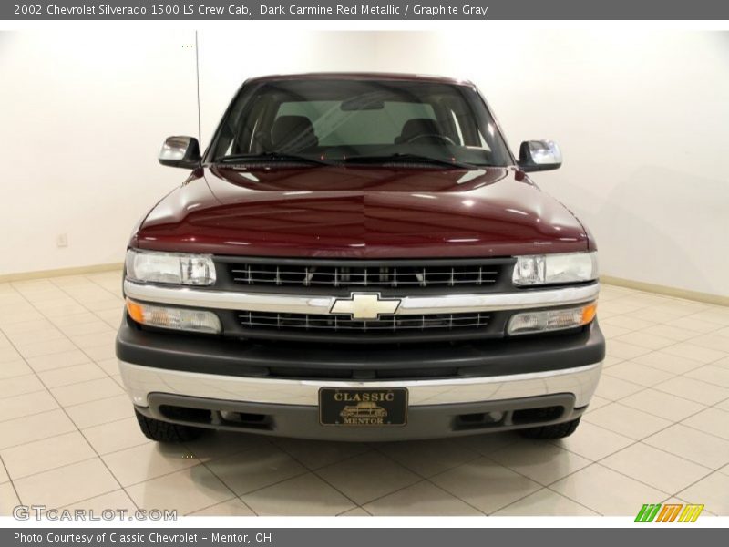 Dark Carmine Red Metallic / Graphite Gray 2002 Chevrolet Silverado 1500 LS Crew Cab