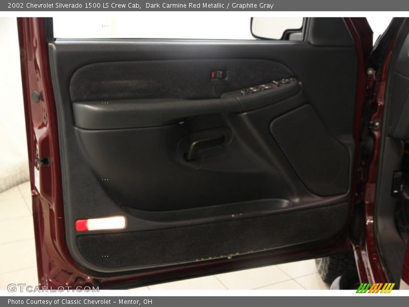 Dark Carmine Red Metallic / Graphite Gray 2002 Chevrolet Silverado 1500 LS Crew Cab