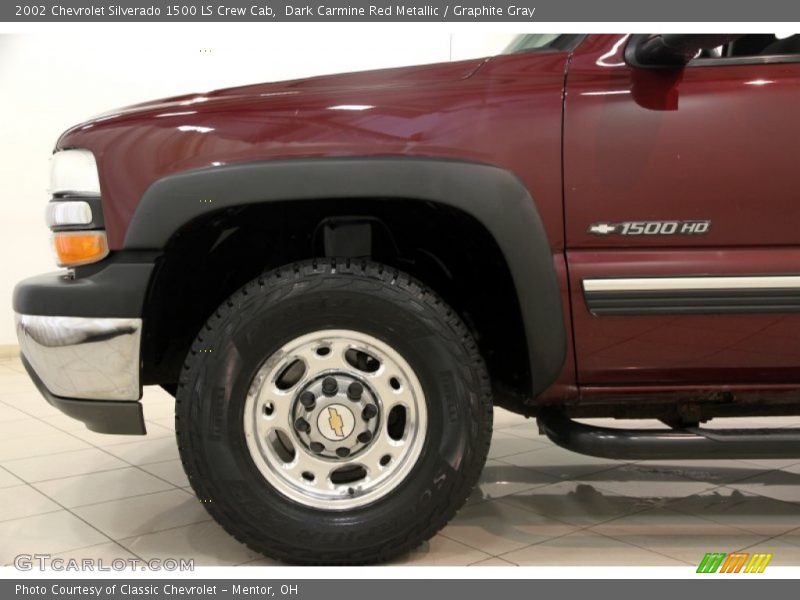 Dark Carmine Red Metallic / Graphite Gray 2002 Chevrolet Silverado 1500 LS Crew Cab