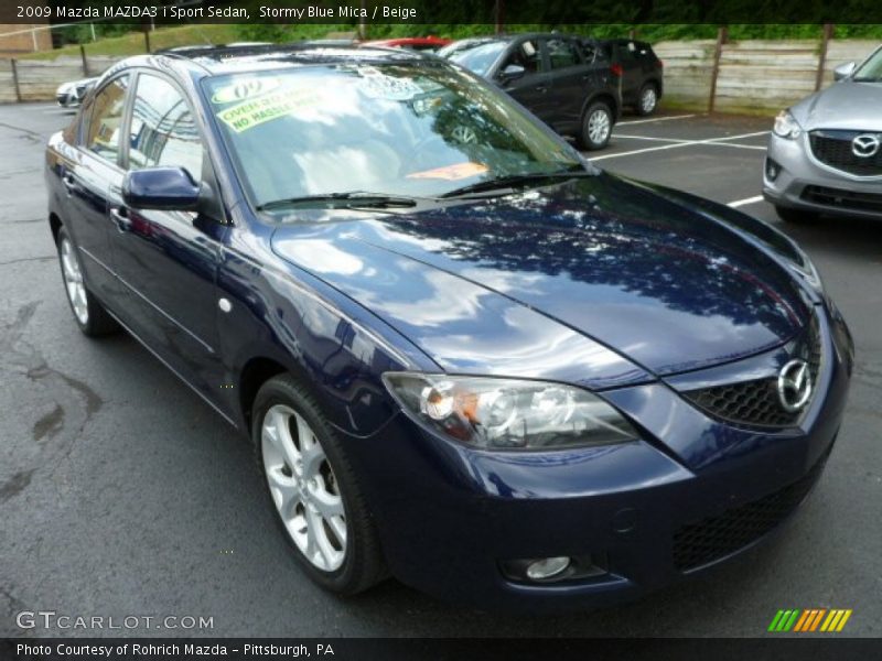 Stormy Blue Mica / Beige 2009 Mazda MAZDA3 i Sport Sedan