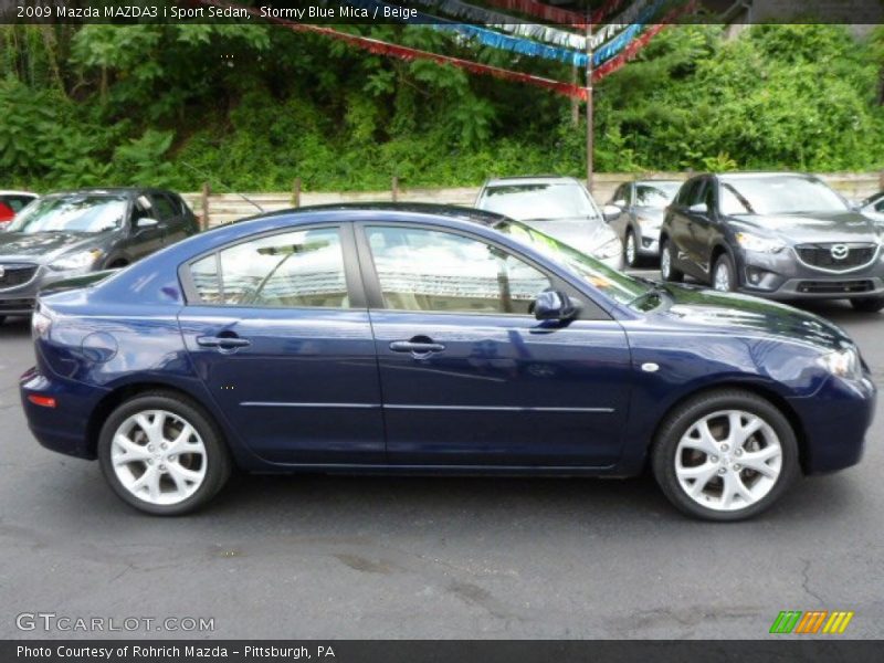 Stormy Blue Mica / Beige 2009 Mazda MAZDA3 i Sport Sedan