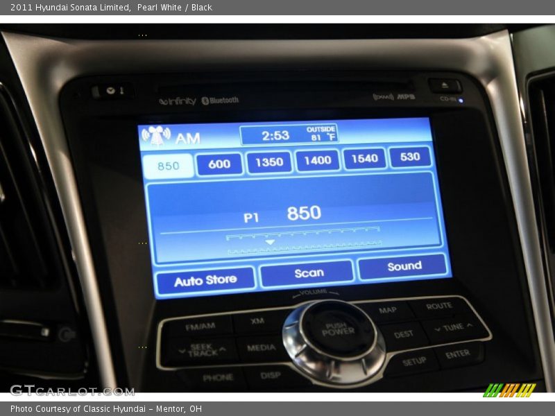 Pearl White / Black 2011 Hyundai Sonata Limited