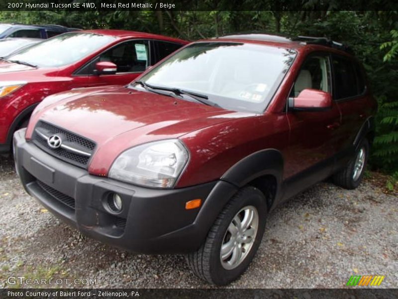 Mesa Red Metallic / Beige 2007 Hyundai Tucson SE 4WD