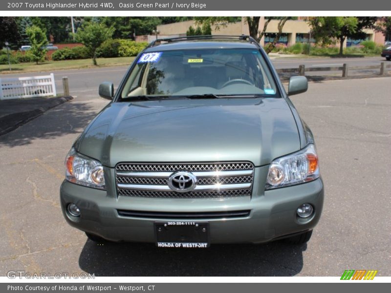 Oasis Green Pearl / Ivory Beige 2007 Toyota Highlander Hybrid 4WD