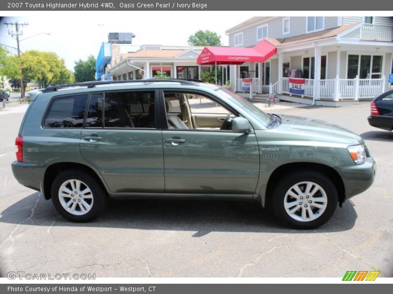 Oasis Green Pearl / Ivory Beige 2007 Toyota Highlander Hybrid 4WD