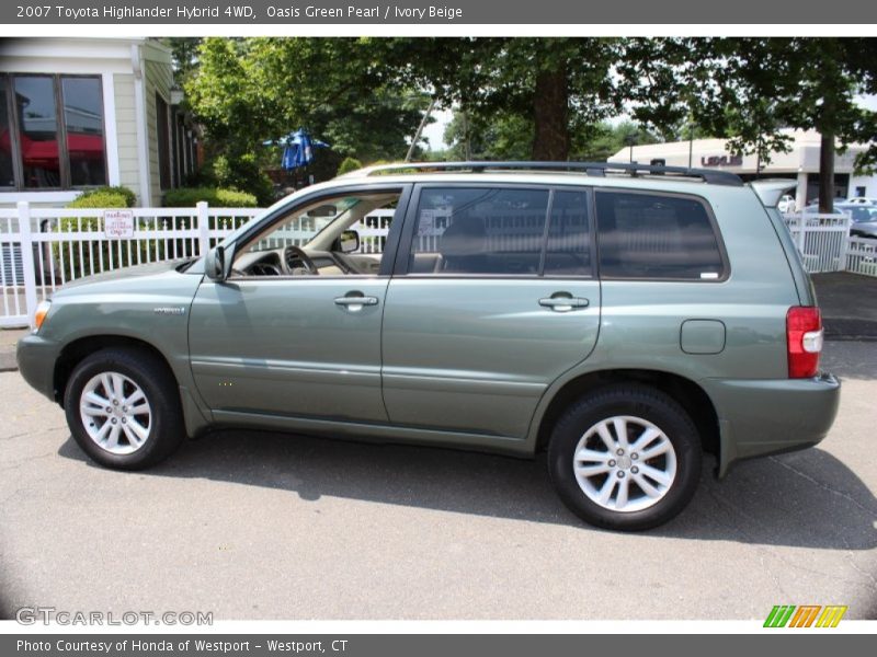 Oasis Green Pearl / Ivory Beige 2007 Toyota Highlander Hybrid 4WD