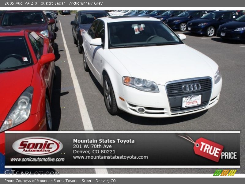 Arctic White / Grey 2005 Audi A4 2.0T quattro Sedan
