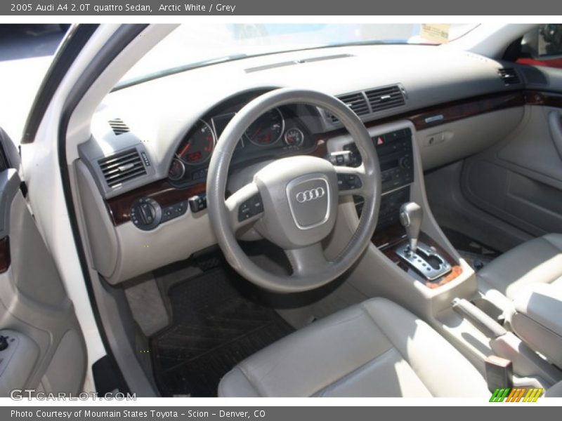 Arctic White / Grey 2005 Audi A4 2.0T quattro Sedan