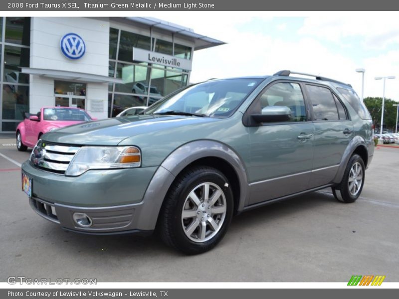 Titanium Green Metallic / Medium Light Stone 2008 Ford Taurus X SEL