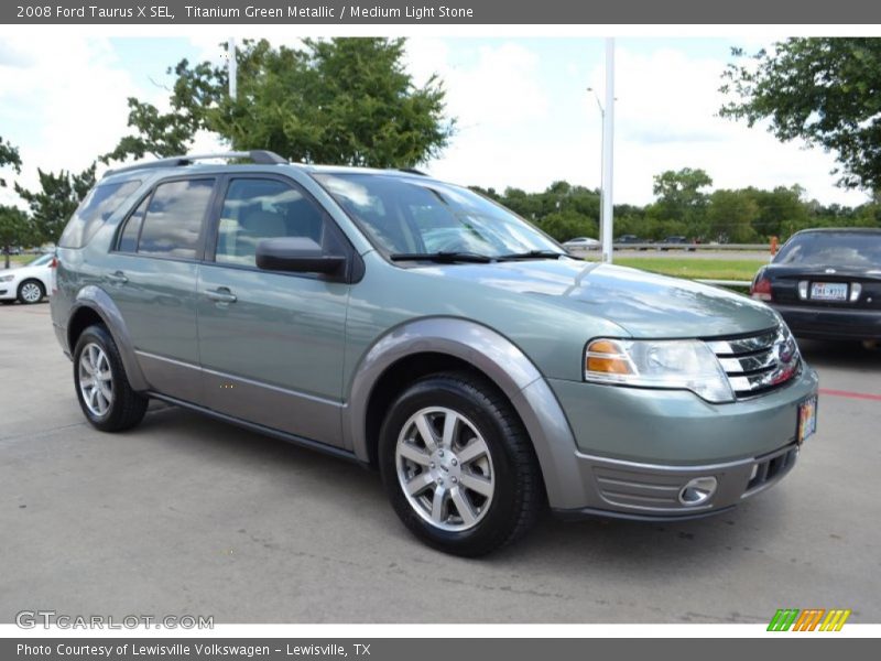 Titanium Green Metallic / Medium Light Stone 2008 Ford Taurus X SEL